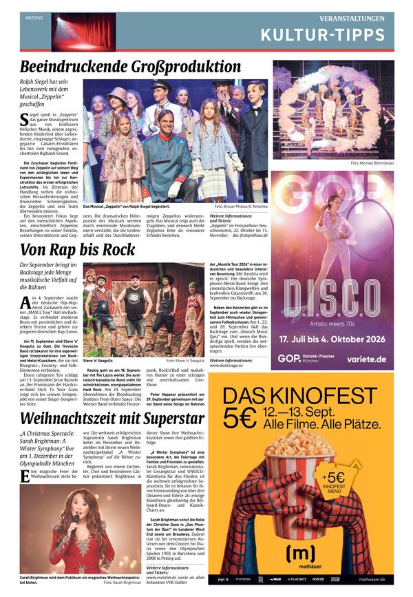 Kultur-Tipps 2026-08-29